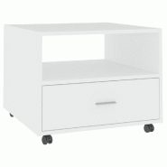 VidaXL Table basse blanc 55x55x40 cm bois d'ingénierie Modèle Majesté Pro - 810926XL