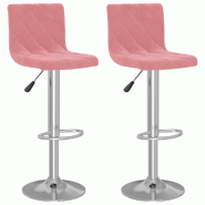 VidaXL Tabourets De Bar Lot De 2 Rose Velours - rose 333692 VidaXL Tabourets De Bar Lot De 2 Rose Velours - rose 333692