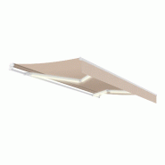 WASABI Store banne manuel 4x2,5m Beige - Lumières LED - Tissu Protection solaire UV Polyester 280gr/m2 - Support mural - Structure en aluminium - bei