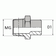Adaptateur droit mâle gaz conique x extrémité à souder bout à bout - WMCSBW0617 - Ø MG 3/8'' - 17mm
