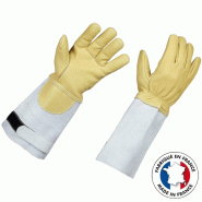 Gants de soudeur spécial MIG MAG et MMA en cuir pleine fleur - T-10 Gants de soudeur spécial MIG MAG et MMA en cuir pleine fleur - T-10