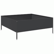 Helloshop26 - Jardinière bac lit surélevé plantes fleurs terrasse jardin de jardin 100 x 100 x 25 cm acier noir 02_0039266 - 3000218635152 Helloshop26 - Jardinière bac lit surélevé plantes fleurs terrasse jardin de jardin 100 x 100 x 25 cm acier noir 02_0039266 - 3000218635152
