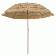Helloshop26 - Parasol de jardin rond réglable inclinaison 255 x 255 x 255 cm en polypropylène naturel 02_0058866 - polyester 3000240822148