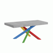 Itamoby Table Extensible 120/380X90 Cm Volantis Premium Pieds Béton Multicolore 4/B - gris 8050598907658