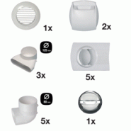 Kit bouches VMC double flux pour T3/T4 - 3 extractions Ø125 mm, 4 insufflations Ø80 mm - Aldes - 11023230 Kit bouches VMC double flux pour T3/T4 - 3 extractions Ø125 mm, 4 insufflations Ø80 mm - Aldes - 11023230