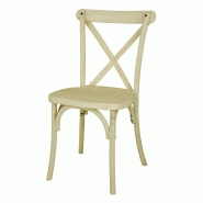 Lot de 4 chaises d'intérieur et d'extérieur empilables, à dossier croisé, en polypropylène effet bois naturel MANHATTAN Lot de 4 chaises d'intérieur et d'extérieur empilables, à dossier croisé, en polypropylène effet bois naturel MANHATTAN