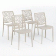 RATTATAN Set 4 Chaises en polypropylène avec fibre de verre empilables pour extérieur et jardin, bar et restaurant, cuisine design moderne - ANNA - RATTATAN Set 4 Chaises en polypropylène avec fibre de verre empilables pour extérieur et jardin, bar et restaurant, cuisine design moderne - ANNA -