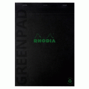 RHODIA Lot de 5 Greenpad N°19 / A4+, 140p./70 feuilles microperforées 90 g/m² agrafées, couv. Carte souple recyclée, quadrillé 5x5 - 3037920199917