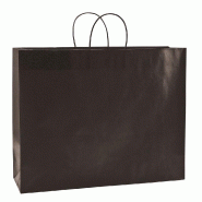 Sac poignées torsadées fold noir 36x12x31cm - par 25