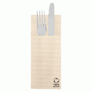 Serviette kangourou double point 19G/M2 33x40cm naturel ouate recyclée  par 1400