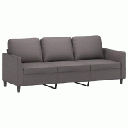 VidaXL Canapé à 3 places Gris 180 cm Similicuir Modèle Aero Nova Élite - Matériau naturel 359340