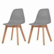 VidaXL Chaises à manger lot de 2 Gris Plastique Modèle Yermoniax - plastique 244774