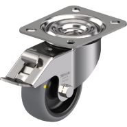 Roulette pivotante/frein de 80 mm en acier inoxydable avec thermocouple conducteur d'électricité gris Roulette pivotante/frein de 80 mm en acier inoxydable avec thermocouple conducteur d'électricité gris