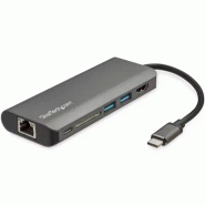 Adaptateur Multiport USB-C - Mini Dock USB-C avec HDMI 4K, 3x USB 3.0 Hub, SD/SDHC, GbE, 60W PD 3.0_0