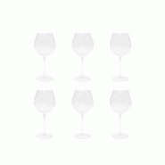 Aulica Verres à vin vagues - lot de 6 - transparent 228101 Aulica Verres à vin vagues - lot de 6 - transparent 228101