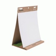 Bi-office Tableau conférence portable Blanc Earth, 20 feuilles unies repositionnables recyclé L50xH58,5cm - blanc papier FL1420403