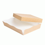 Boite traiteur The Pack carton ondulé nano micro naturel 23x17x4,5cm - par 200