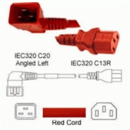Câble d'alimentation coudé C20/C13 15A ROUGE (ANGLED)