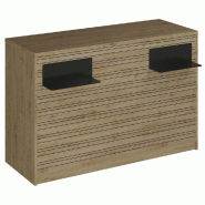 Comptoir Vertigo H T04 dble noir L150cm - 3 tab.Coulis. 6tab.Amovib chêne clair