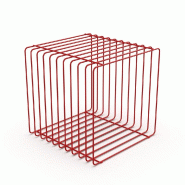 Cube en grille rouge 40x40cm - Diamètre du fil 6mm