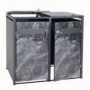 Décoshop26 - Abris poubelles vérouillable en deux compartiments métal aspect marbre anthracite foncé 04_0006997 - 3000261987178 Décoshop26 - Abris poubelles vérouillable en deux compartiments métal aspect marbre anthracite foncé 04_0006997 - 3000261987178