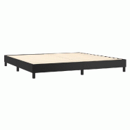 Décoshop26 - Sommier à lattes sur pieds cadre de lit 200x200 cm synthétique noir TDL0206994 - noir 3001013732695