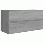 Helloshop26 - Armoire d'évier moderne minimaliste salle de bain 90 x 38 x 45 cm espace de rangement en bois d'ingénierie gris 02_0048237 - gris Bois