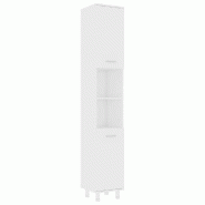 Helloshop26 - Armoire de salle de bain épurée avec 6 compartiments et poignées 30 x 30 x 179 cm en bois d'ingénierie blanc 02_0047722 - blanc Bois