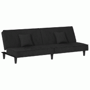 Helloshop26 - Canapé-lit 200 x 89 x 70 cm velours noir 02_0019833 - noir polyester 3001029488005
