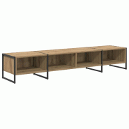 Helloshop26 - Meuble TV rectangulaire moderne pour salon 170,5 x 36 x 30,5 cm en bois d'ingénierie chêne artisan 02_0054552 - Bois massif 3000238550
