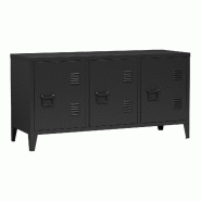 Helloshop26 - Meuble TV support télévision salon étagère avec 3 portes 58 x 113 x 40 cm noir 03_0010070 - noir 3000225019778