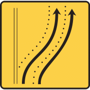 Panneau voirie temporaire KD8 ex6 - Changement de chaussée ou de trajectoire sur deux voies - WP Signalisation Panneau voirie temporaire KD8 ex6 - Changement de chaussée ou de trajectoire sur deux voies - WP Signalisation