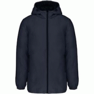Parka à capuche recyclée imperméable bleu marine T.XL Kariban - polyester déperlant et finition peau de pêche Parka à capuche recyclée imperméable bleu marine T.XL Kariban - polyester déperlant et finition peau de pêche