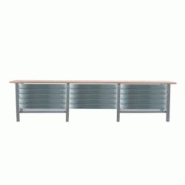 PROREGAL Etabli BUFFALO WOOD avec 15x Tiroir| HxLxP 86,5x300x75cm | Capacité de Charge 1000kg | Gris - gris métal PR_RS157-99 PROREGAL Etabli BUFFALO WOOD avec 15x Tiroir| HxLxP 86,5x300x75cm | Capacité de Charge 1000kg | Gris - gris métal PR_RS157-99
