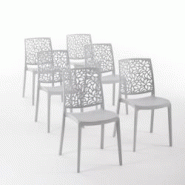RATTATAN Set 6 Chaises en polypropylène avec fibre de verre empilables pour extérieur et jardin, bar et restaurant, cuisine design moderne - ANNA - RATTATAN Set 6 Chaises en polypropylène avec fibre de verre empilables pour extérieur et jardin, bar et restaurant, cuisine design moderne - ANNA -
