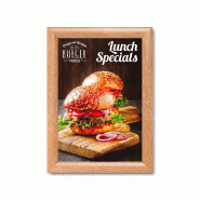 SHOWDOWN Displays Exposiciónate Cadre Clic-Clac Standard A4 Coins En Onglet 25 mm Bois KRA4G25LB - marron aluminium 8596052191473