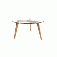 Table basse ronde plateau en verre 80 cm The Home Deco Factory - marron CM926 Table basse ronde plateau en verre 80 cm The Home Deco Factory - marron CM926