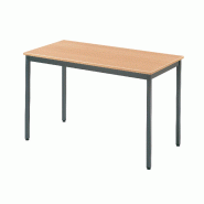 Table rectangulaire l.1400 x p.700 mm hêtre et anthracite - 9500026
