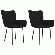 VidaXL Chaises à manger lot de 2 Noir Velours Modèle Orion Office - 344826