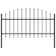 Vidaxl clôture de jardin avec dessus en lance acier 1,7 m noir 144942