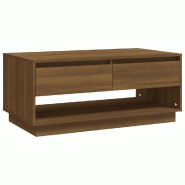 VidaXL Table basse Chêne marron 102,5x55x44 cm Bois d'ingénierie Modèle Horizon Signature - 812980