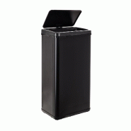 WellHome - Poubelle Intelligente 60L de couleur Noire 35,5x26x79cm - Ouverture Automatique/Manuelle - noir inox WH13810