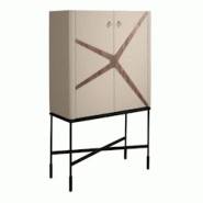 AC ANGEL CERDA Angel Cerdá Buffet haut cuir, noyer et acier noir 3280C 90 x 40 x 150 - marron Bois manufacturé 8435631040897 AC ANGEL CERDA Angel Cerdá Buffet haut cuir, noyer et acier noir 3280C 90 x 40 x 150 - marron Bois manufacturé 8435631040897