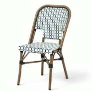 Bistromania Chaise de terrasse BASTILLE - Tressage bleu blanc noir - EA019 Bistromania Chaise de terrasse BASTILLE - Tressage bleu blanc noir - EA019