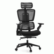 Chaise de bureau / fauteuil de direction ERGO U2 FLEX3 Assise en tissu / dossier en résille noir hjh OFFICE - noir polyester 991100