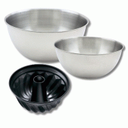 Ensemble avec 1 moule à kouglof 22 cm, 1 spatule Zenker et 2 bols à mixer en inox Fackelmann - noir métal 3176239936407