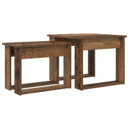 Ensemble de tables basses 2 pcs Bois ancien Bois d'ingénierie Modèle Orion Master Chic - 8721364489080