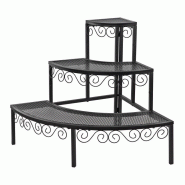 Étagère d'angle pour plantes en métal 3 niveaux Étagère d'angle pour plantes en métal 3 niveaux