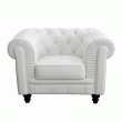 FAUTEUIL CHESTERFIELD 1 PLACE EN CUIR BY CAST BLANC