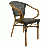 Fauteuil empilable d'extérieur en aluminium et textylène Biarritz bronze